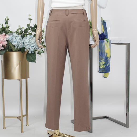 FOCALS福柯斯秋季新款通勤百搭纯色休闲直筒裤九分女裤F2YCP536T1 商品图2