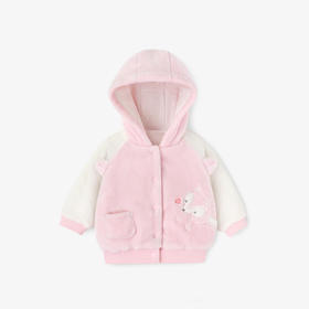 英氏-童衣类（冬）C9英针短帽外套 英氏粉