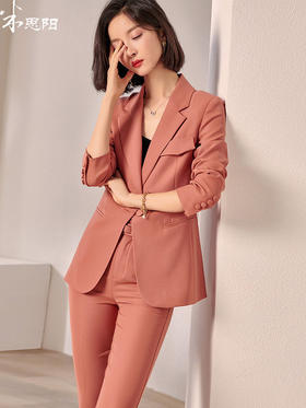 剩S/XXL 米思阳春装新款时尚套装修身职业小西装直筒裤两件套女0036