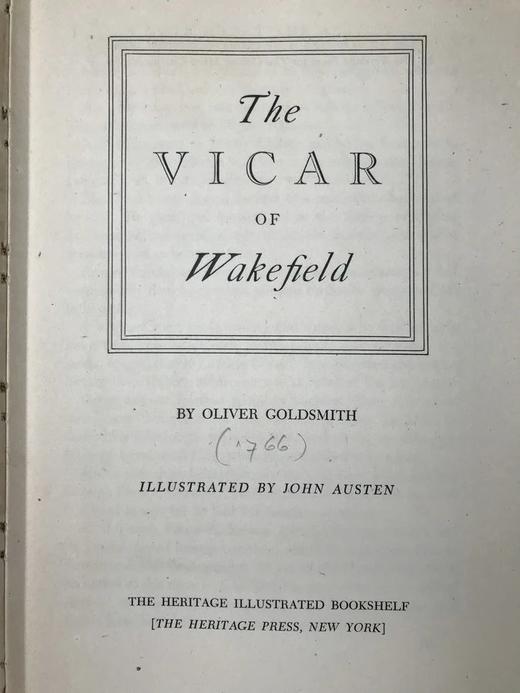 戈德史密斯《威克菲尔德牧师》 约翰·奥斯丁插图 漆布精装16开 商品图3