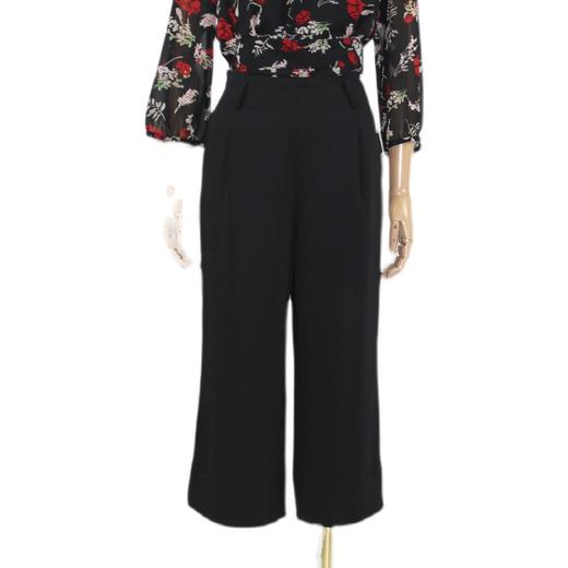 FOCALS福柯斯春秋新款百搭纯色休闲宽松直筒裤九分女裤FYBAP092N1 商品图4