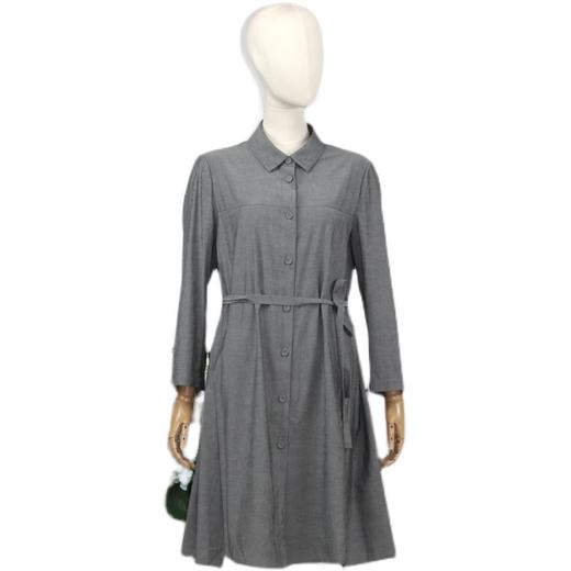 FOCALS福柯斯秋季新款休闲纯色九分袖长衬衫连衣裙F20AV002A1 商品图4