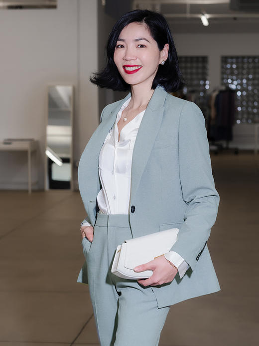 西嘉西嘉 日本JIN口面料 通勤修身一粒扣西装外套女 商品图0