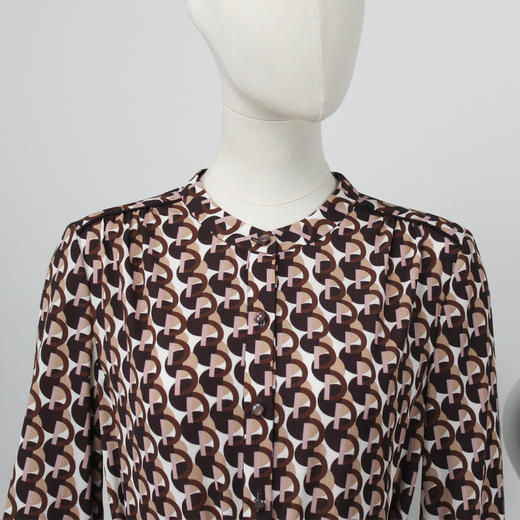 FOCALS福柯斯秋季新款圆领七分袖字母印花时尚连衣裙F2YCX687RK 商品图3