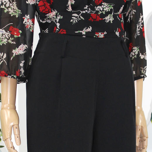 FOCALS福柯斯春秋新款百搭纯色休闲宽松直筒裤九分女裤FYBAP092N1 商品图3