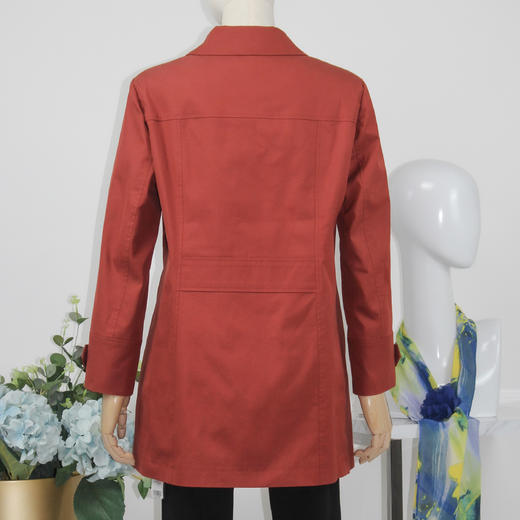 FOCALS福柯斯春秋新款宽松休闲单排扣中长款风衣外套F2YCF629JR 商品图2