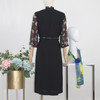 FOCALS福柯斯秋季假两件七分袖修身印花拼接连衣裙F2YAX123NV 商品缩略图2