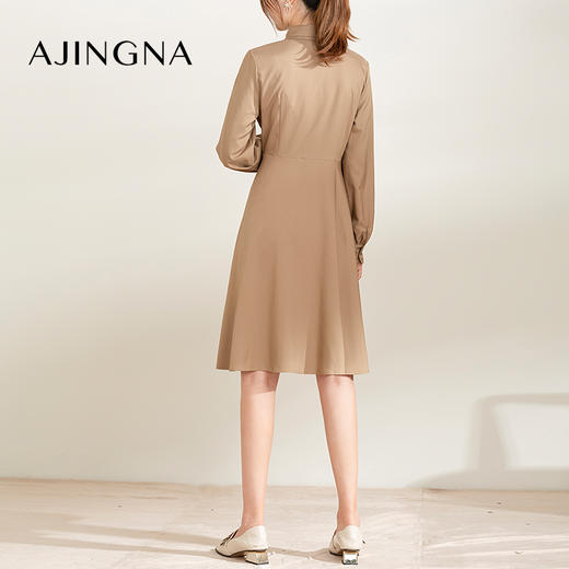 【特价不退换】阿菁娜复古摩登设计款格子拼接连衣裙F26Q212008 商品图2