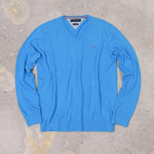 薄款 premium cotton 彩色内衬领条 V领毛衣/针织衫 T-1069 商品图10