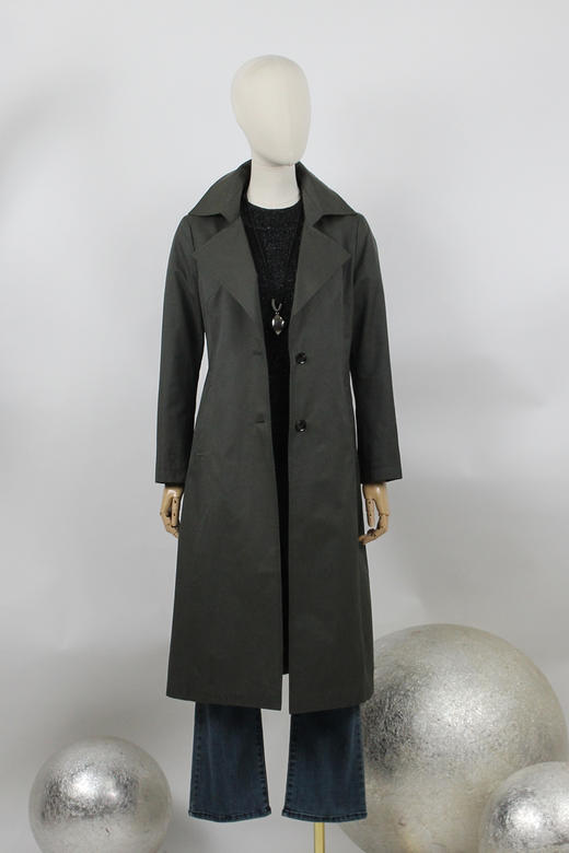 FOCALS福柯斯春秋新款收腰过膝单排扣中长款外套风衣FYQCF653GH 商品图5