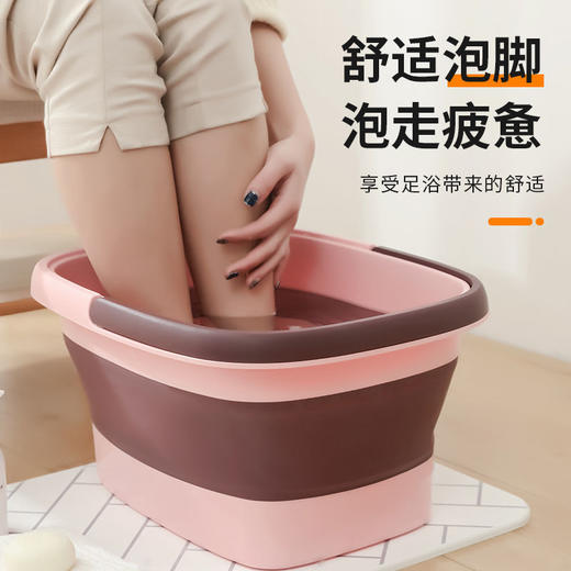 可折叠泡脚桶塑料洗脚盆家用足浴盆便携式过小腿按摩洗脚桶高深桶 商品图4