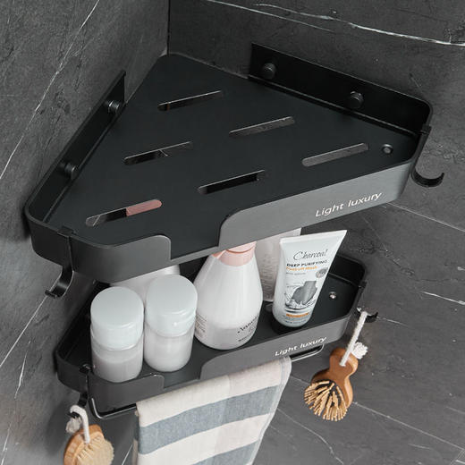 浴室置物架卫生间免打孔厕所洗澡间洗手间墙上壁挂收纳架 商品图2