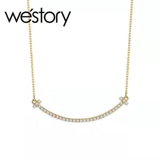 2021年新款轻奢纯银笑脸微笑项链W51CB0900421 商品图0