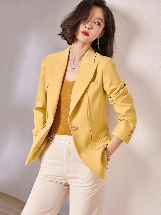 剩S 米思阳2022秋装新款时尚减龄职场西装修身显瘦休闲西服外套女0283 商品图3