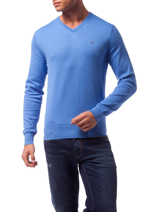 薄款 premium cotton 彩色内衬领条 V领毛衣/针织衫 T-1069 商品图3