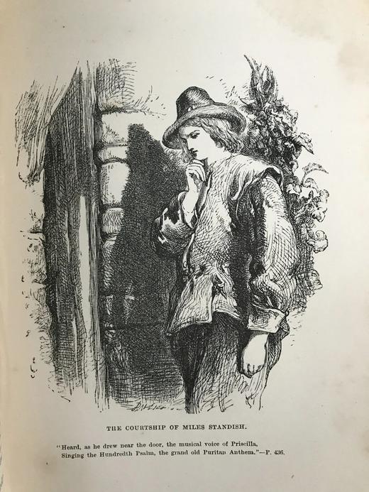 约19世纪后期 朗费罗诗集 约翰·吉尔伯特8幅版画插图 全真皮精装 四层竹节背 环衬烫金压花 书口三面鎏金 商品图11