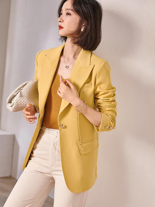 剩S 米思阳2022秋装新款时尚减龄职场西装修身显瘦休闲西服外套女0283 商品图2