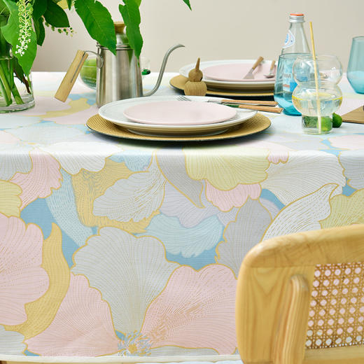 马卡龙云纹桌布清新色系棉质帆布 商品图1