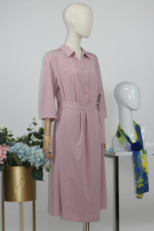 FOCALS福柯斯春秋季设计感七分袖修身气质连衣裙FYBAX023Z2 商品图1