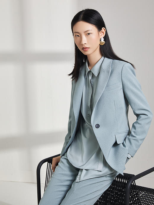 西嘉西嘉 日本JIN口面料 通勤修身一粒扣西装外套女 商品图1