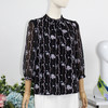 FOCALS福柯斯女装秋季新款圆领七分袖雪纺印花套头上衣FRGCN586PV 商品缩略图1
