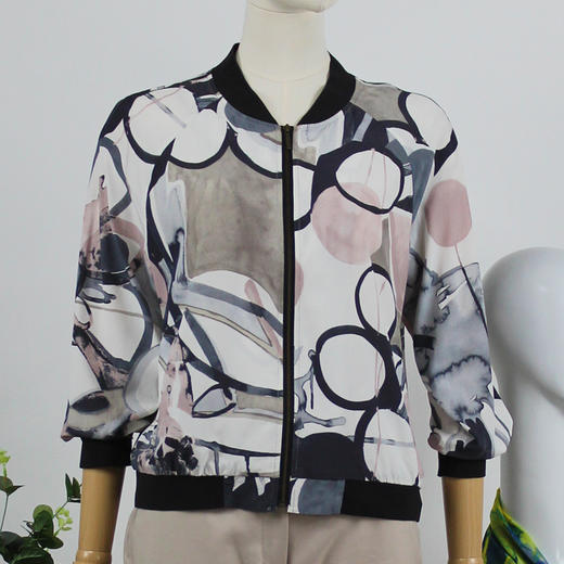 FOCALS福柯斯女装秋季新款桑蚕丝防晒夹克棒球服外套FRG2J020AV 商品图0