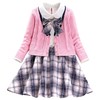 ALBL21032新款长袖韩版格子裙儿童两件套潮 商品缩略图4