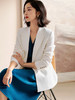 米思阳2022秋装新款时尚不对称设计感修身显瘦白色西装外套女0600 商品缩略图2