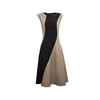 【夜空流砂】流畅曲线砂岩驼撞色拼皮收腰连衣裙/0000727A 商品缩略图4