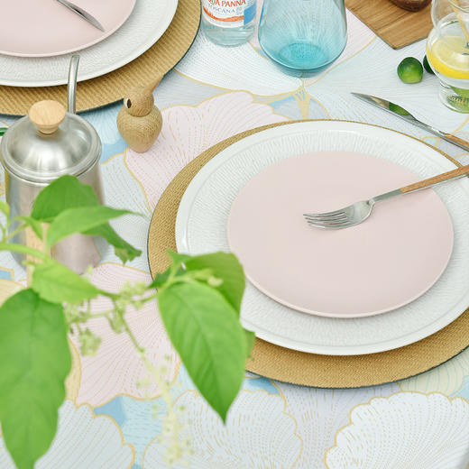 马卡龙云纹桌布清新色系棉质帆布 商品图3