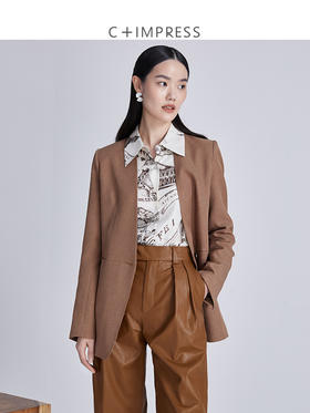 西嘉C+IMPRESS/西嘉【日本面料】简约一粒扣西装外套女春秋小个子西服