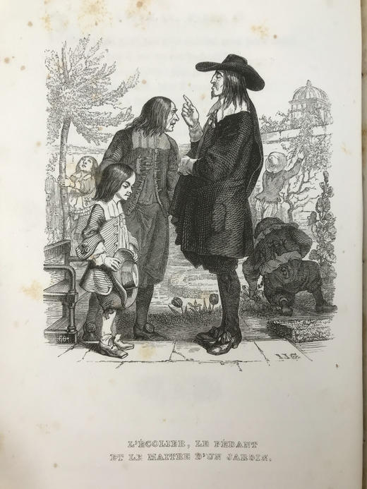 【法语】1838年 拉封丹寓言（卷2） 格兰维尔数十幅版画插图 真皮脊精装大32开 商品图6