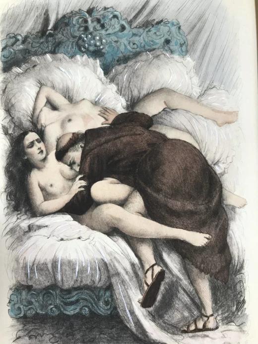 【法语】伏尔泰《阿玛贝德信札》 12幅彩色插图 手工纸散页装 配漆布面封壳与书匣 商品图7