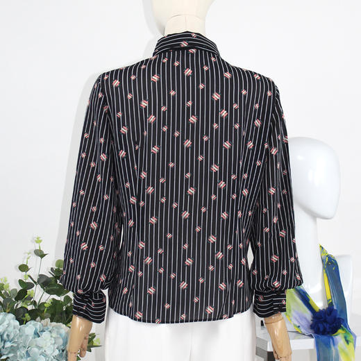 FOCALS福柯斯女装夏季新款重磅桑蚕丝中长款印花衬衫FRGAS009NV 商品图2