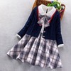 ALBL21032新款长袖韩版格子裙儿童两件套潮 商品缩略图2