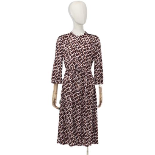 FOCALS福柯斯秋季新款圆领七分袖字母印花时尚连衣裙F2YCX687RK 商品图4