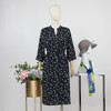 FOCALS福柯斯秋季七分袖修身V领中长款印花连衣裙FYBAX070BV 商品缩略图4