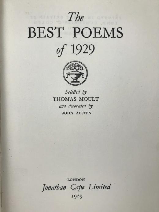 1929年 最佳诗歌选集 约翰·奥斯丁版画插图 漆布精装32开 商品图3