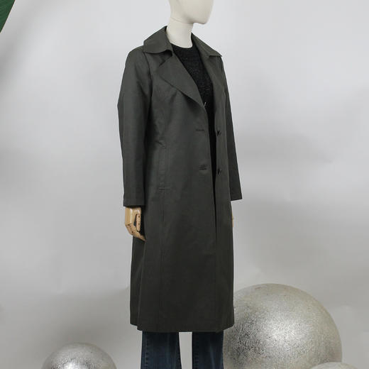 FOCALS福柯斯春秋新款收腰过膝单排扣中长款外套风衣FYQCF653GH 商品图1