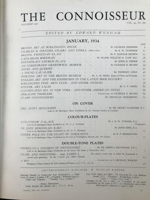 1934年 鉴赏家杂志 数百幅插图 漆布精装16开 商品图2