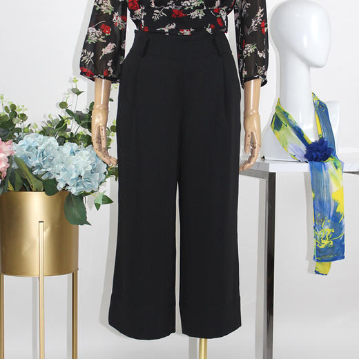 FOCALS福柯斯春秋新款百搭纯色休闲宽松直筒裤九分女裤FYBAP092N1 商品图0