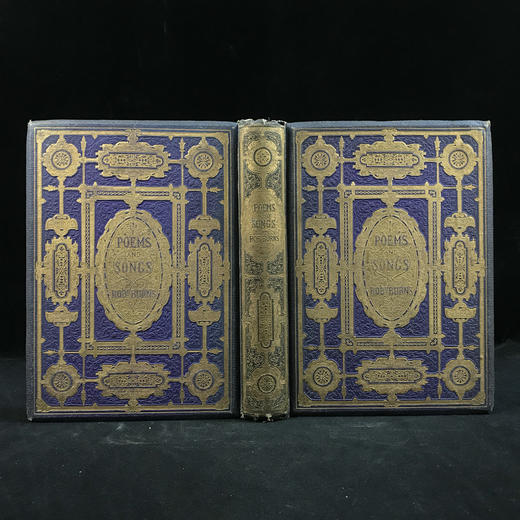 1861年 彭斯诗集 50余幅版画插图 漆布精装18开 商品图0