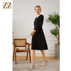 佐尔美2021年秋季新款 A字摆修身高腰包边圆领连衣裙E13LL31 商品缩略图1