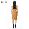 【日落金沙】轻褶设计暖沙黄高腰落肩茧形连衣裙/0000729A 商品缩略图3