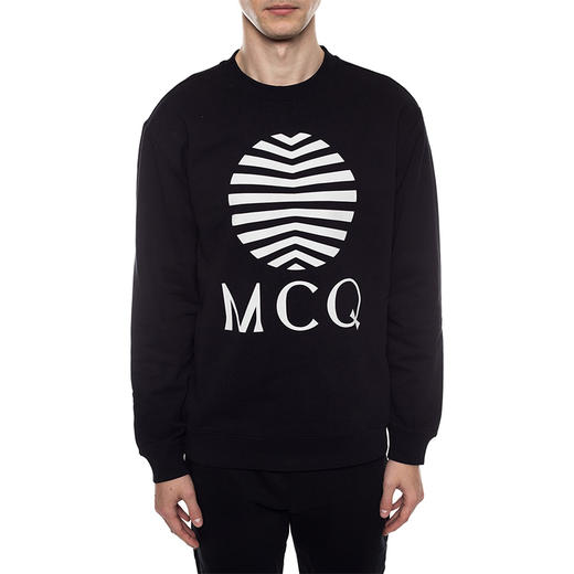 MCQ 麦昆 男士棉质徽标印花长袖卫衣 黑色 545415 ROT08 1000 商品图1
