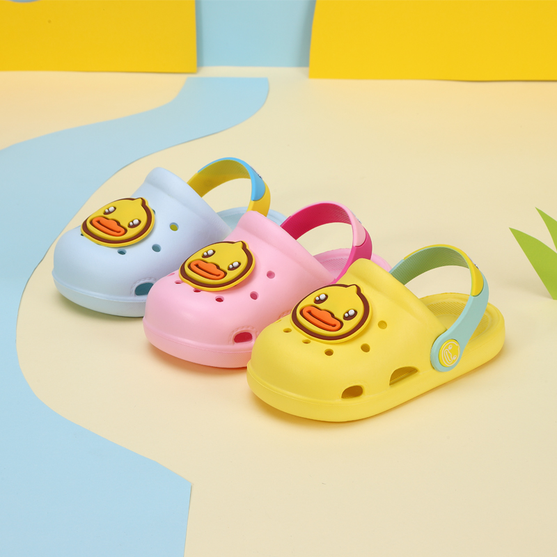 B.Duck小黄鸭童鞋夏季儿童凉拖鞋洞洞鞋18-32 BY1175352