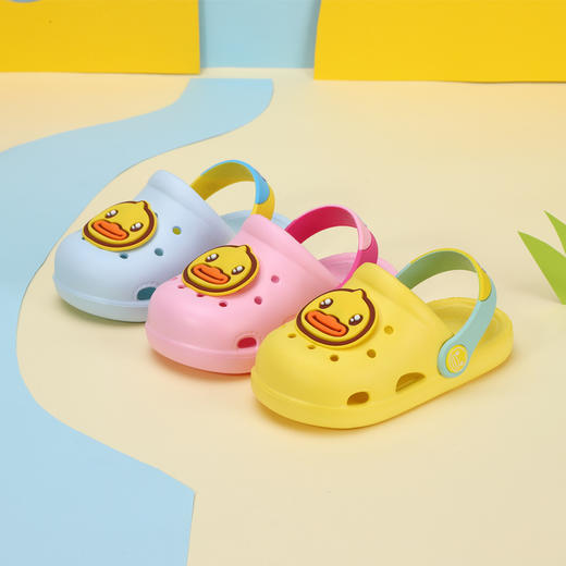 B.Duck小黄鸭童鞋夏季儿童凉拖鞋洞洞鞋18-32 BY1175352 商品图0