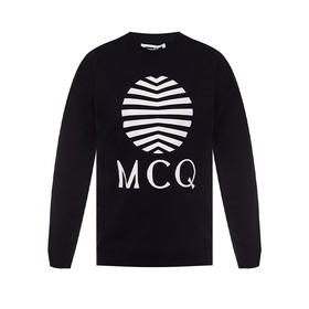 MCQ 麦昆 男士棉质徽标印花长袖卫衣 黑色 545415 ROT08 1000