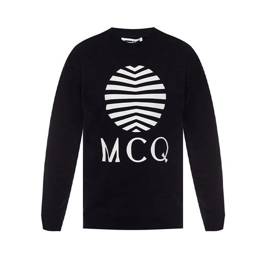 MCQ 麦昆 男士棉质徽标印花长袖卫衣 黑色 545415 ROT08 1000 商品图0