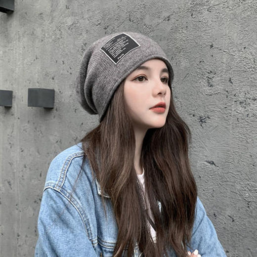 韩版百搭针织帽网红可爱圆脸毛线帽 商品图6